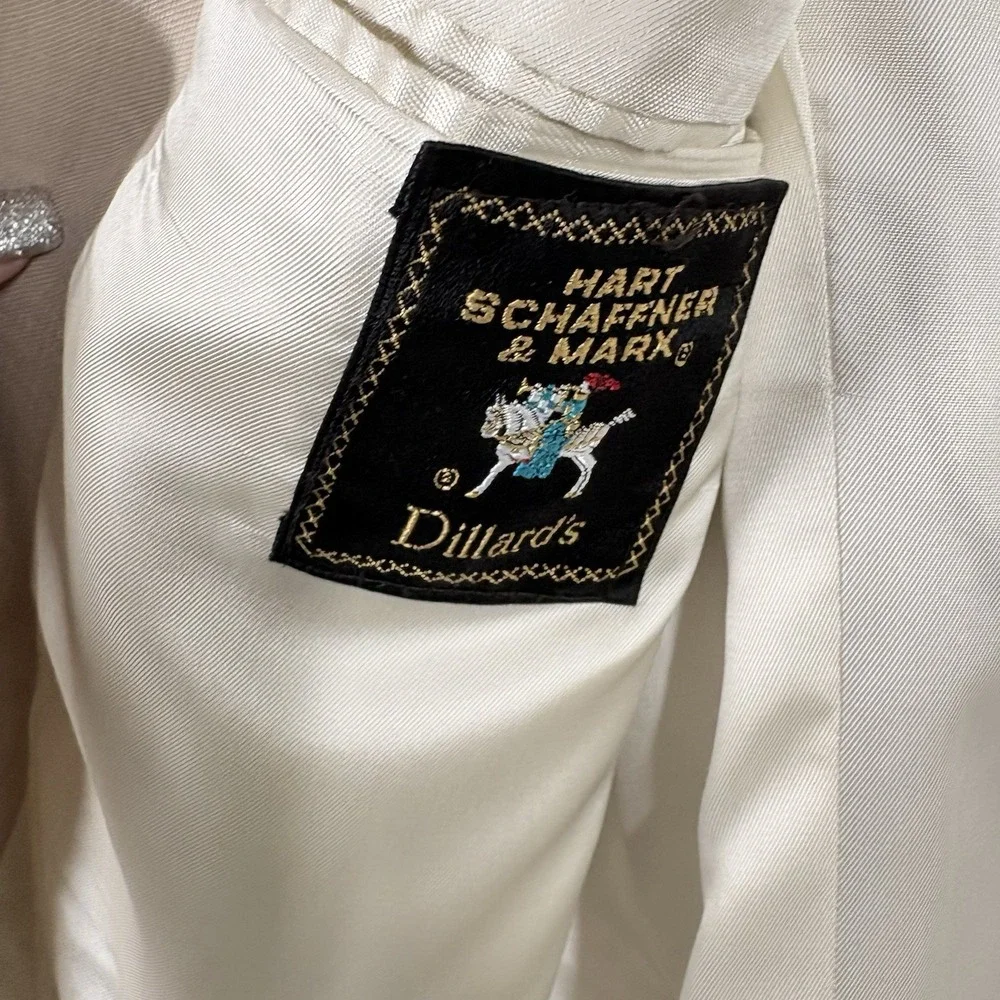 Hart Schaffner Marx‎ Dillards Beige Tan Blazer  J Nicklaus  42S  Gold Button VTG